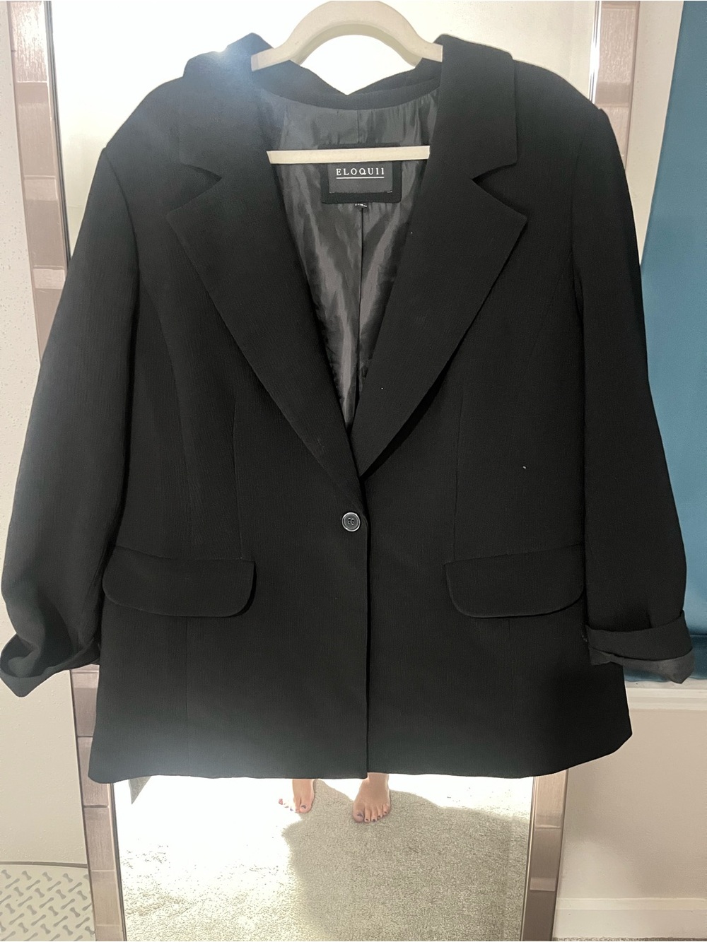 Eloquii Black Single-Button Tailored Blazer